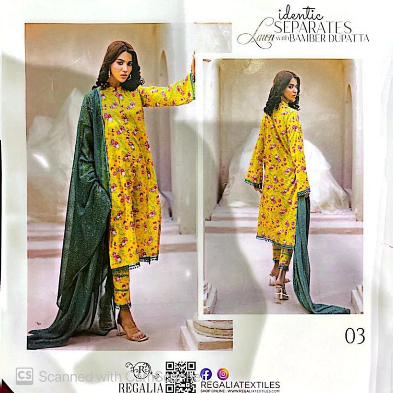 3-piece printed suit