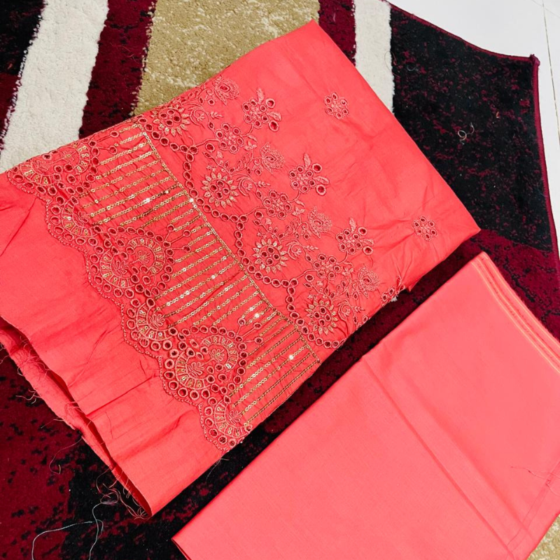 2PC Unstitched Boring Daman Suit: