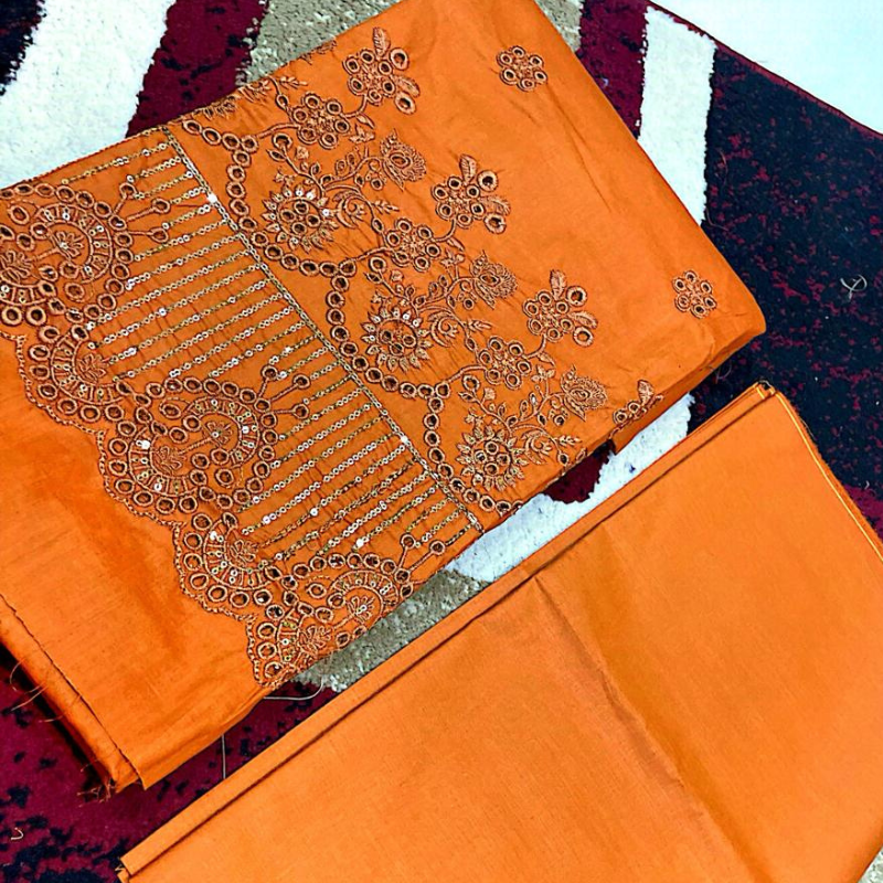 2PC Unstitched Boring Daman Suit: